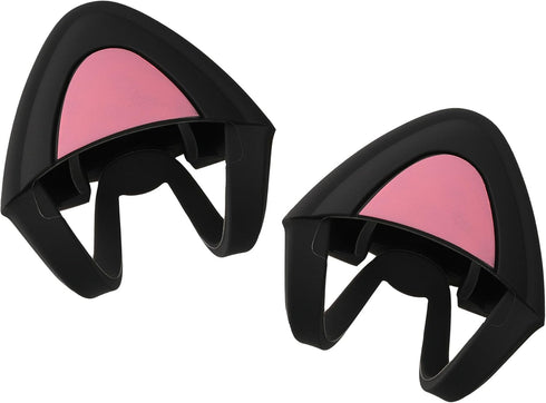 kwmobile Cat Ears for Overear Headphone (Set of 2), Fits Headbands 1" to 1.5" Diameter, Black/Dark Pink