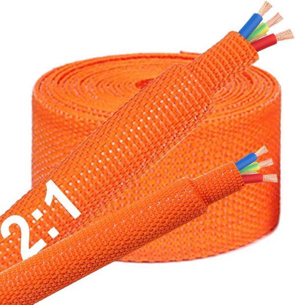 ROCKDIG 4 FT 3 inch 2:1 Heat Shrinkable Braided Sleeving Heat Shrink Sleeve