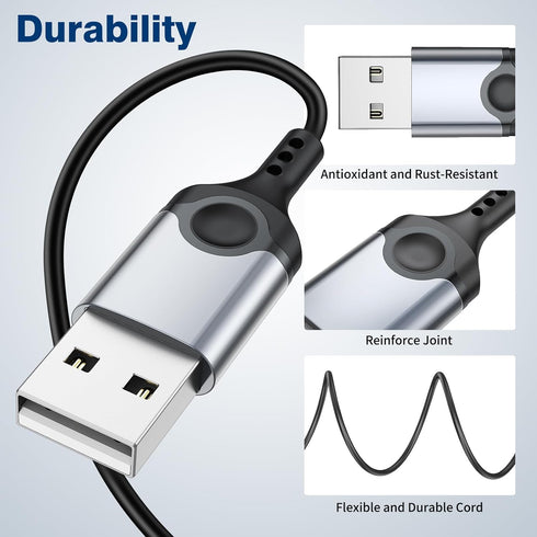 USB Headphones with Microphone for PC, USB A Earbuds for PS5, 2.3M Cord, Magnetic in-Ear Headset for Gaming