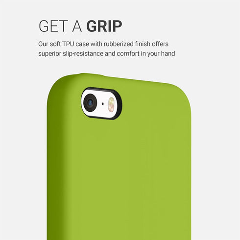 kwmobile Case for Apple iPhone SE (1.Gen 2016) / iPhone 5 / 5S, TPU Silicone Phone Cover - Green Peppercorn