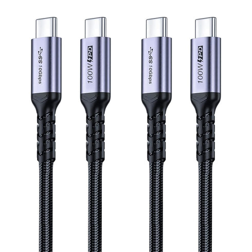 USB C 3.1 Gen 2 Cable 10FT 2 Packs, 100W Fast Charging, 10Gbps High Speed Transfer, 4K 60Hz PD Cord for Monitor Display