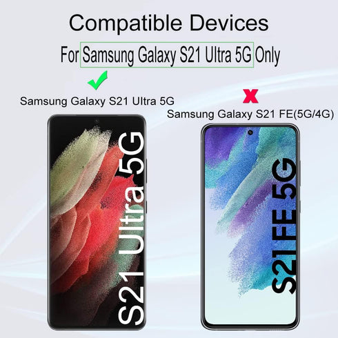 Ibywind 2Pcs Screen Protector For SamSung Galaxy S21 Ultra 5G 6.8"(Not For Gagaxy S21/S21+/S21 FE),Flexible TPU Film,With 1Pc Camera Lens Protector,1Pc Back Carbon Fiber Film,Easy to install