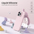 ORNARTO iPhone 14 Pro Max Case 6.7, Slim Liquid Silicone 3 Layers Full Covered Soft Gel Rubber, Chalk Pink