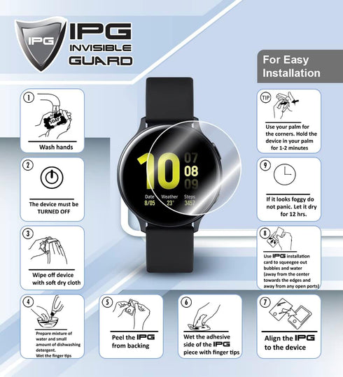 IPG Hydrogel Screen Protector for Cubitt CT4 - CT4 GPS Smartwatch/Fitness Tracker (2 Units), Invisible HD Clear Film