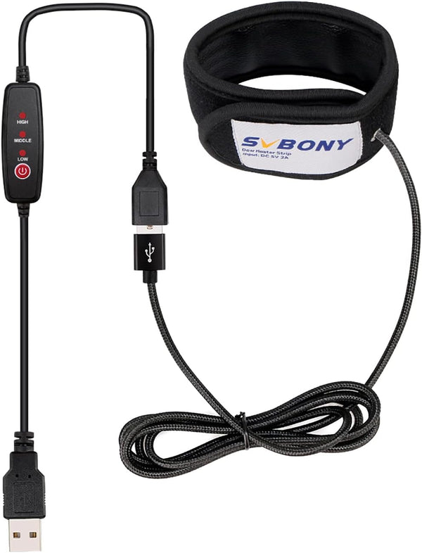 SVBONY SV172 Lens Warmer, 240mm Dew Heater Strip with 3 Gear Regulator for Telescope Camera