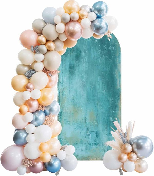 LFoveYuamer 6 Ft Arch Backdrop Cover, Teal Decorative Wedding Arch Covers Spandex Fitted,