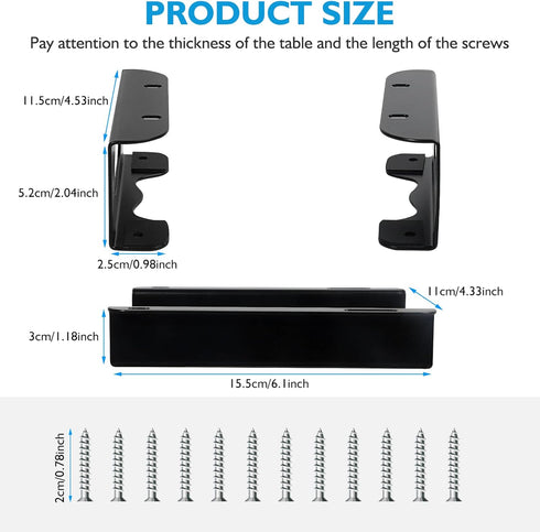 Under Desk Holder for Thunderbolt 4/3 Dock and Power Cable, Iron Storage Rack for TS4/TS3 Plus