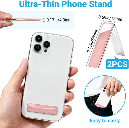Kinizuxi 2Packs,Ultra-Thin Cell Phone Kickstand Vertical and Horizontal Phone Stand for Desk,Adjustable Phone Holder