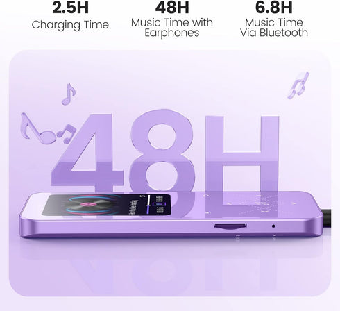 AGPTEK 32GB MP3 5.3, A09X 2.4" 128GB, Player with Bluetooth Screen Portable Music Player with Speaker Lossless Sound