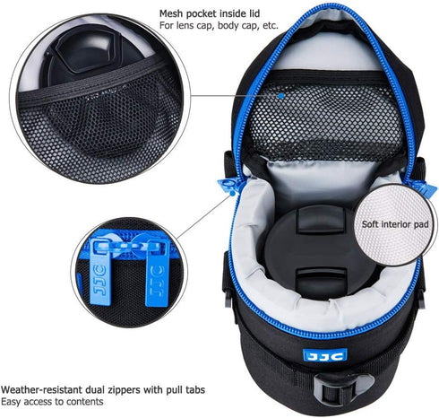 JJC Deluxe Lens Case Pouch Bag for Canon EF 24-70mm f4L, 75-300mm f4-5.6, 100-300mm f4.5-5.6, Nikon AF 70-300mm