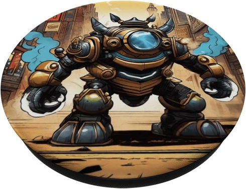 Retro Robot Alien Comic Style Dystopian Scifi Nerd Graphic PopSockets Standard PopGrip