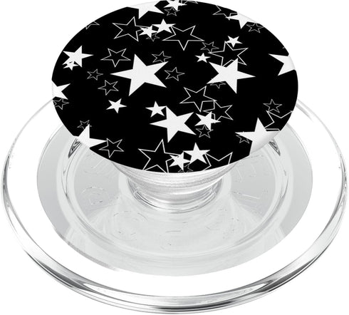 PopSockets PopGrip for MagSafe: Grip Stand Black Stars White