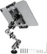 Aluminum Heavy Duty Drill Base Tablet Holder Car Mount, 14.2 Long 360 3-Stage Metal Stand for 4.7-12.9" iPad