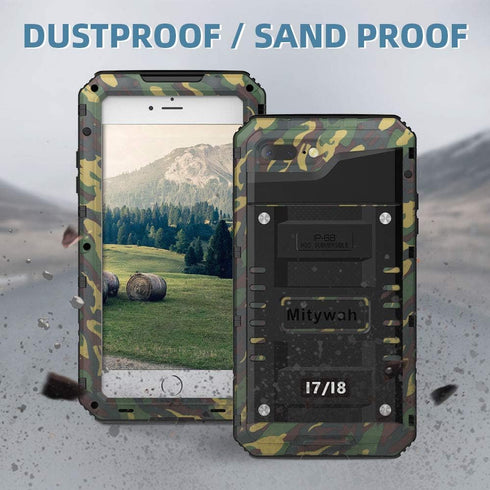 Mitywah Waterproof iPhone 7/8 Case - Heavy Duty Metal, Full Body Protection, Shockproof, Dustproof, Military Grade