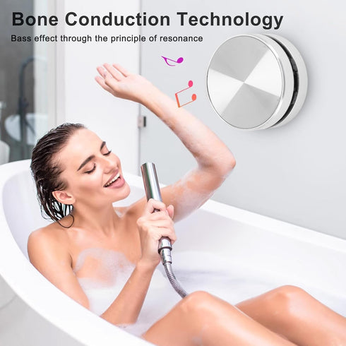 Yunseity Bluetooth Bone Conduction Speaker, Portable Stereo Bass Sound Speaker with Built-in Mic and Suction Cup for