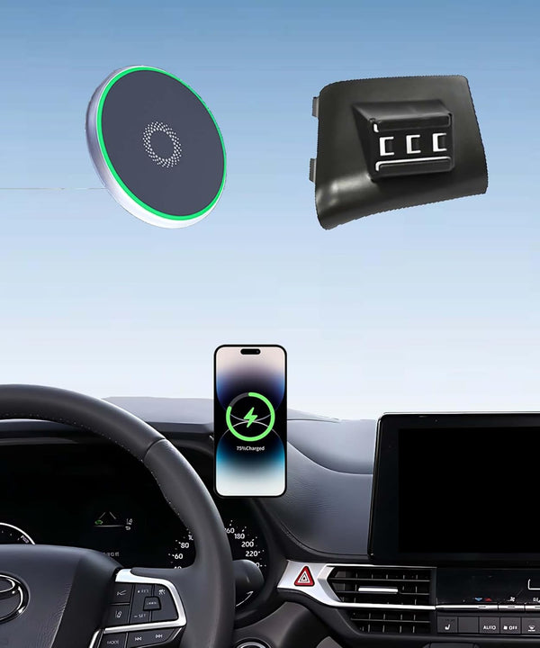 AbeeyGeomarn Car Phone Holder for Toyota Sienna 2021-2025 Accessories 15W Fast Wireless Charger