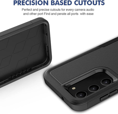 for Samsung Galaxy S23 Case, Dual Layer Heavy Duty Protective Cover with Screen Protector - Military Protection