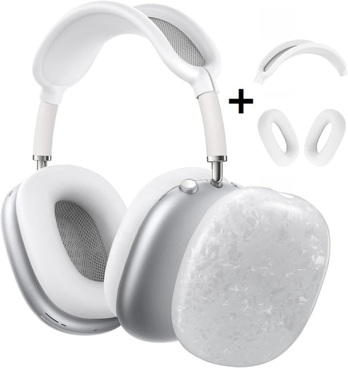 Cute Glitter AirPods Max Case with Cleaner Kit, Anti-Scratch Shell Pattern Cover for Ear Pads, Cups, and Headband -