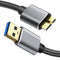 USB 3.0 A Male to Micro B Cable, 1.5ft Sync Cord for Toshiba, Seagate, Samsung, My Passport & More (Black & Gold)