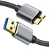 USB 3.0 A Male to Micro B Cable, 1.5ft Sync Cord for Toshiba, Seagate, Samsung, My Passport & More (Black & Gold)