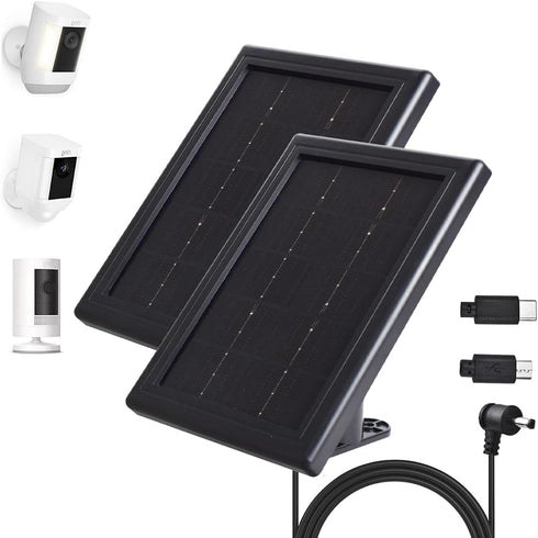 Solar Panel Charger for Ring Cameras, 5V Solar Charger, Compatible with Ring Spotlight Cam and Outdoor Wireless Security