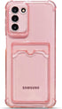Tuokiou Samsung Galaxy S23 Case, Pink Wallet Phone Case with Card Slot & Transparent Protective Soft TPU