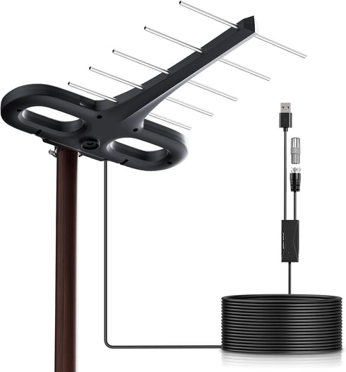 WERCHTAY Outdoor TV Antenna 360 Omni-Directional Extended Range Reception Enhance VHF&UH 4K Ready