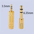 Headphone Adapter 6.35mm Male to 3.5mm Female Stereo Audio Aux Adapter, 2 Pack for Guitar Amplifier and Headphones