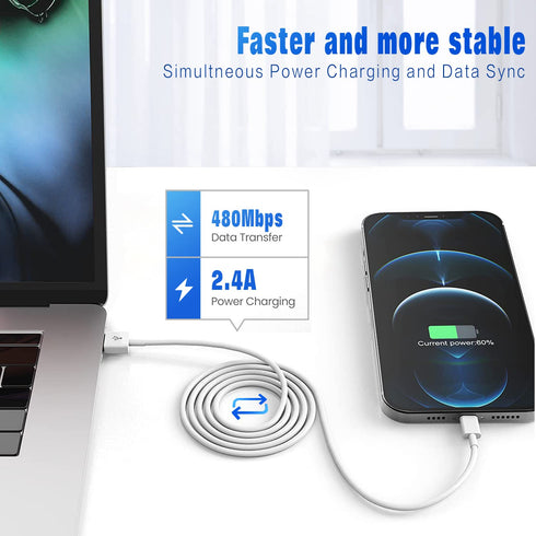 iPhone Charger (3/3/6/6/10FT) 5Pack MFi Certified Lightning Cable, Fast Charging Cords Compatible with iPhone 14 13 12