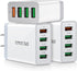 iSeekerKit 3-Pack Fast 3.0 Wall Charger - 4 Ports USB Wall Charger Adapter for Samsung Galaxy and iPhone