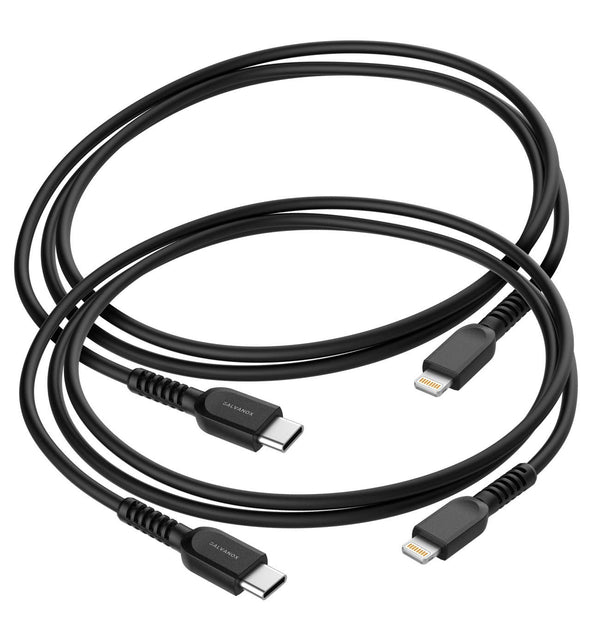 GALVANOX USB C to Lightning Cable (2 Pack) - MFi Certified Fast Chargers for iPhone 11/12/13/14 Pro Max (3ft + 6ft) -