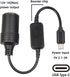 USB C Male to 12V Adapter, USB to Car Cigarette Lighter Socket Converter Cable for Car Driving Recorder, GPS, E-Dog and
