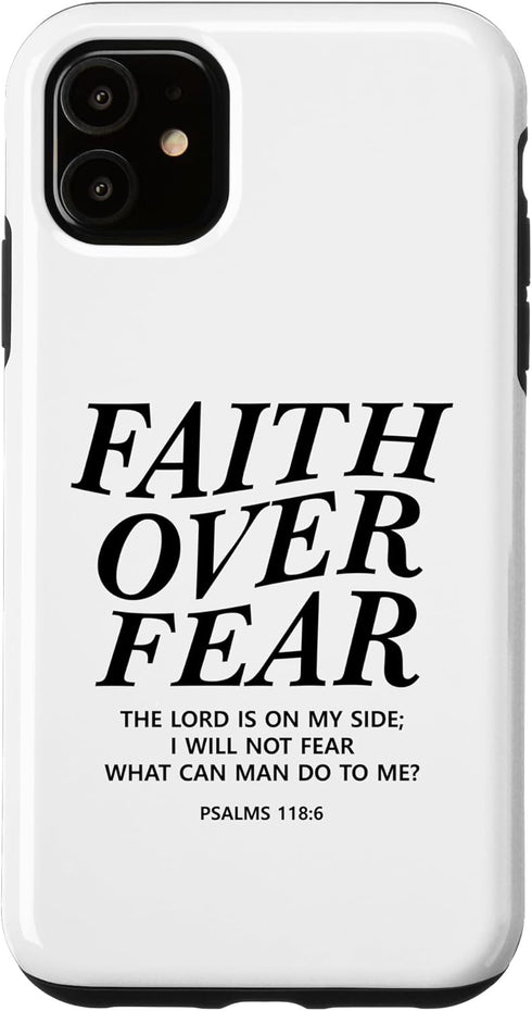 iPhone 11 Case, Faith Over Fear Bible Verse, Christian Religious for Men Women