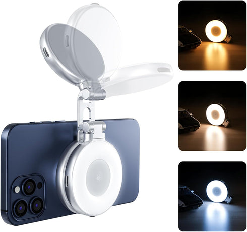 AFAITH C03 Magnetic Selfie Ring Light, Phone Light Compatible with iPhone Magsafe, CRI97