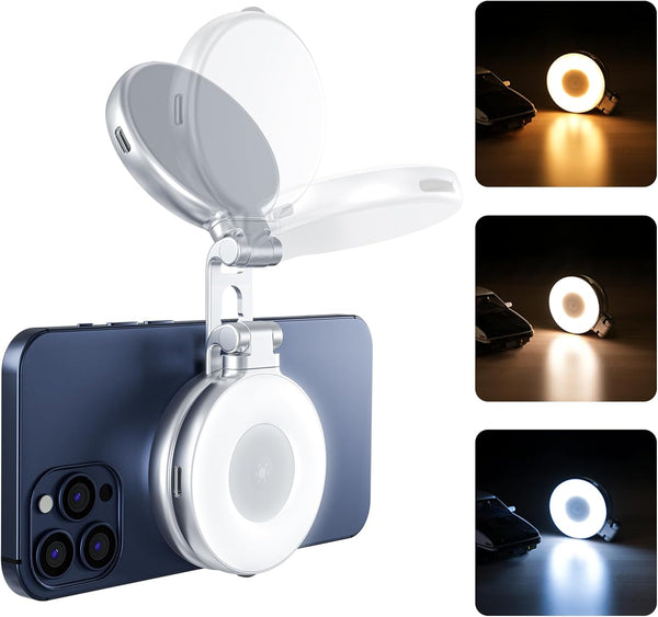 AFAITH C03 Magnetic Selfie Ring Light, Phone Light Compatible with iPhone Magsafe, CRI97