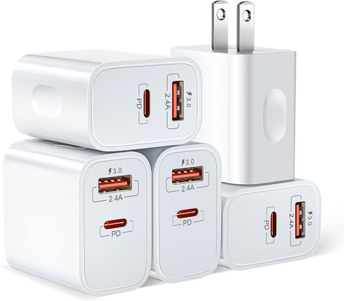 20W USB C Charger Block, Bangfun Dual Port PD 20 Watt Fast Charger Block Compatible with iPhone 16/15/14/13/12 Pro