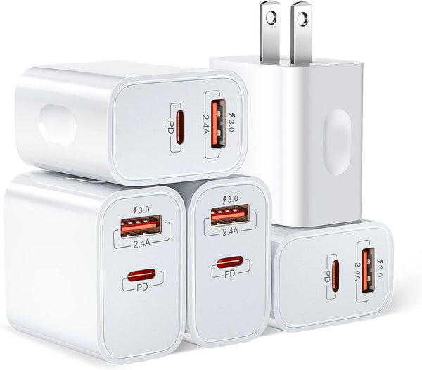 20W USB C Charger Block, Bangfun Dual Port PD 20 Watt Fast Charger Block Compatible with iPhone 16/15/14/13/12 Pro