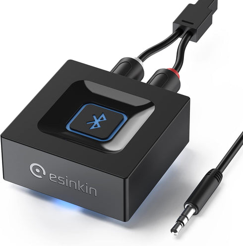 esinkin Wireless Audio Receiver for Music Streaming, Works with Smart Phones, Tablets, and Car Speakers