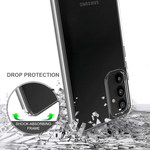 Shop Samsung Galaxy A34 5G Case: Crystal Clear Slim Hard Hybrid Bumper, Shockproof, Anti-Yellow, with Tempered Glass