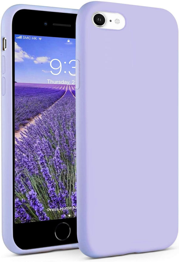 IceSword iPhone Case 2022/2020/7/8, Silicone Purple Liquid Gel Rubber Cover for 4.7" iPhone SE 3