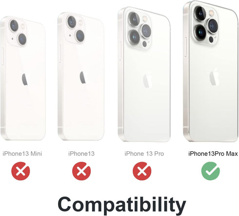 Metal Compatible Case for iPhone 13 Pro Max 6.7 inch 2021, with Screen Protector, Silicone 360° Full Camera Protection