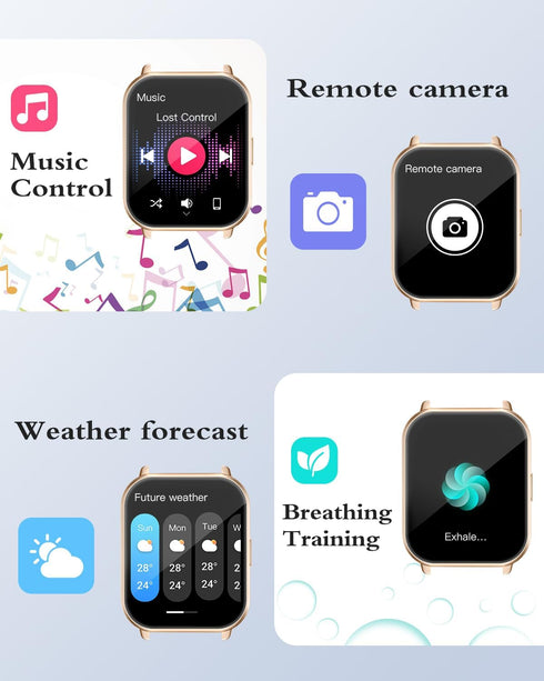 RUIMEN Smart Watches for Men Women, 1.8" Smartwatch for iOS/Android Phones, Fitness Tracker with Heart Rate/Sleep