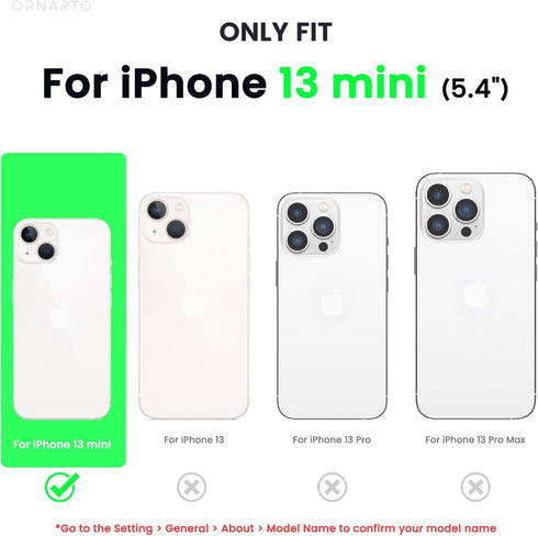 ORNARTO Compatible with iPhone 13 Mini Case, Slim Liquid Silicone 3 Layers Full Covered Soft Gel Rubber with Microfiber Case Cover 5.4 inch-Midnight