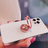 Fashion Bee Pattern Cell Phone 360° Rotating Ring Stand Holder, Bling Diamond Finger Kickstand Compatible with iPhone