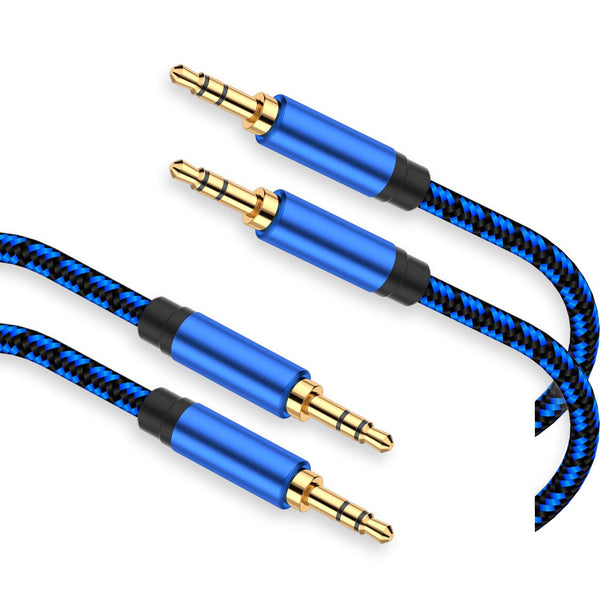Aux Cord 6.6 ft 2 Pack, 3.5mm Audio Cable for Car, Nylon Braided Male to Male Audio Cable for Headphone, Speaker