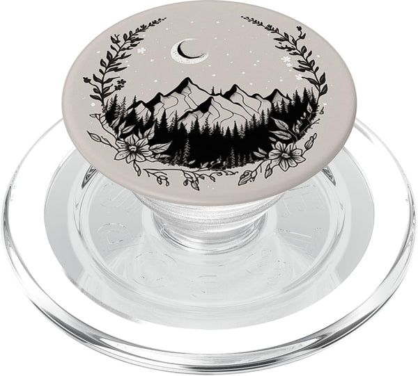 PopSockets MagSafe PopGrip for iPhone - Boho Chic Flowers Moon Forest Nature Mountain Retro Pastel