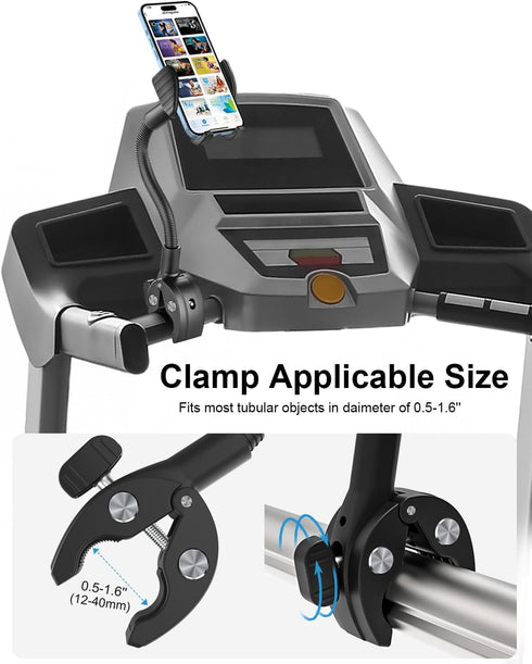 woleyi 17 16 15 14 13 12 S25, 4.7 7" Gooseneck Phone Holder for Wheelchair, Stroller, Golf Cart, Boat, Mic Stand