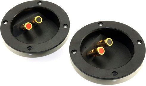 2PCS 4-Inch Round Screw-in Speaker Box Terminal Cup Binding Post for Car/Home Audio