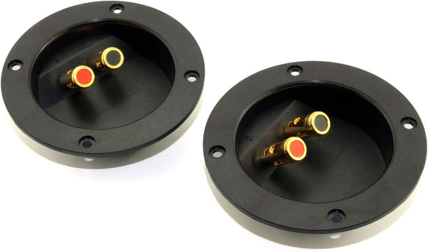 2PCS 4-Inch Round Screw-in Speaker Box Terminal Cup Binding Post for Car/Home Audio