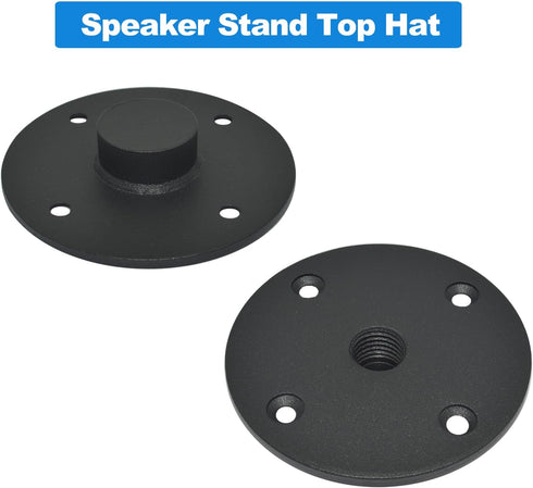 Speaker Mount Adapter with M20 Threading,4.13"x1",Metal Speaker Stand Top Hat with M20 Threading, 105X25mm (2 Packs Black)